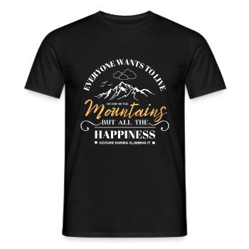 Berge machen alle glücklich Design - Männer T-Shirt - Schwarz - Vorne - AI Model Male 178 light (178cm)