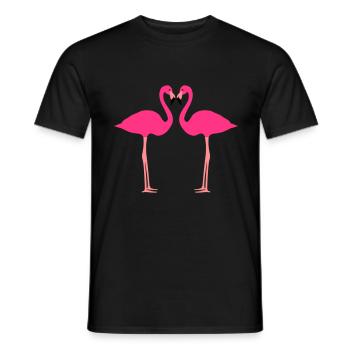 Flamingos, Flamingo Herz - Männer T-Shirt - Schwarz - Vorne - AI Model Male 178 light (178cm)