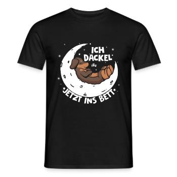 Ich dackel jetzt ins Bett - Dackel Dackelhund Dack - Männer T-Shirt - Schwarz - Vorne - AI Model Male 178 light (178cm)