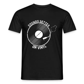 Sound Better on Vinyl Schallplatten Vinyl Plattens - Männer T-Shirt - Schwarz - Vorne - AI Model Male 178 light (178cm)