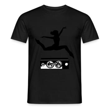 Tänzerin und Lautsprecher - Männer T-Shirt - Schwarz - Vorne - AI Model Male 178 light (178cm)