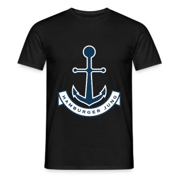 Hamburg HH Hamburger Jung Männer Jungs - Männer T-Shirt - Schwarz - Vorne - AI Model Male 178 light (178cm)