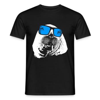 Walross Ozean Naturfans Sonnenbrille Musik Tierlie - Männer T-Shirt - Schwarz - Vorne - AI Model Male 178 light (178cm)