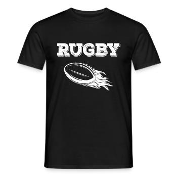 rugby rugby spielen football - Männer T-Shirt - Schwarz - Vorne - AI Model Male 178 light (178cm)