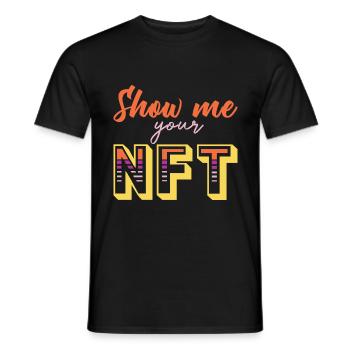 Montrez-moi votre NFT Crypto Bitcoin Blockchain - T-shirt homme - noir - Devant - AI Model Male 178 light (178cm)