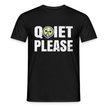 Cooles Tennis Shirt mit Quiet Please - Männer T-Shirt - Schwarz - Vorne - AI Model Male 178 light (178cm)