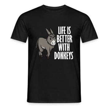 Leben mit Eseln Nettes Baby Esel - Männer T-Shirt - Schwarz - Vorne - AI Model Male 178 light (178cm)