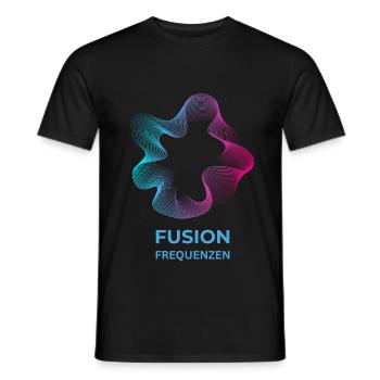 Fusion Frequenzen Neon Soundwave T‑Shirt - Männer T-Shirt - Schwarz - Vorne - AI Model Male 178 light (178cm)