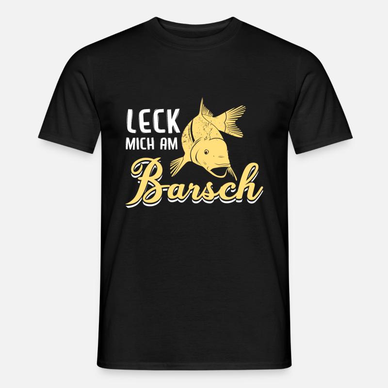 Leck mich am Barsch - Männer T-Shirt - Schwarz