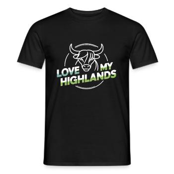 Mon bétail des Highlands J’adore Highlands - T-shirt homme - noir - Devant - AI Model Male 178 light (178cm)