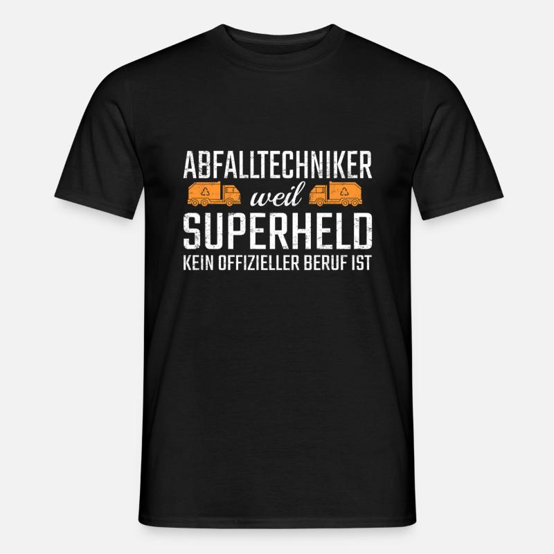 Abfalltechniker Superheld - Männer T-Shirt - Schwarz