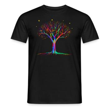 Magic Tree - Psychedelic Art - Men's T-Shirt - black - Front - AI Model Male 178 light (178cm)