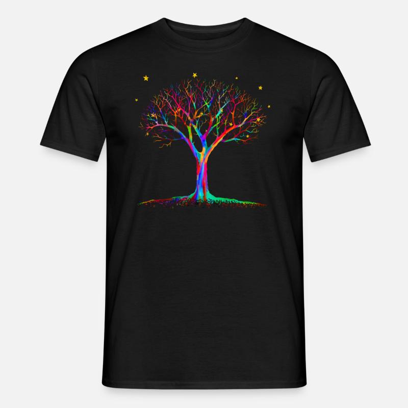 Magischer Baum - Psychedelische Kunst - Männer T-Shirt - Schwarz