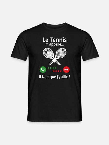 le tennis m' appelle - T-shirt homme - noir