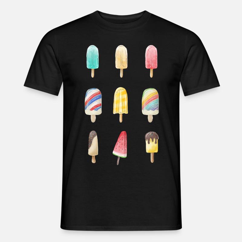 Der Sommer ist da: Eis am Stiel Eis - Männer T-Shirt - Schwarz
