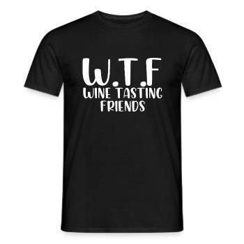 W.T.F Wine Tasting Friends - Männer T-Shirt - Schwarz - Vorne - AI Model Male 178 light (178cm)