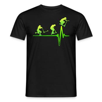 Stunt Scooter ECG Heartbeat Pedal Scooter Gift - Men's T-Shirt - black - Front - AI Model Male 178 light (178cm)
