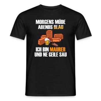 Maurer Lustig Bauarbeiter Meister Handwerk - Männer T-Shirt - Schwarz - Vorne - AI Model Male 178 light (178cm)