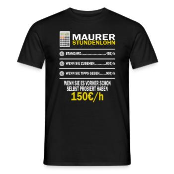 Maurer Lustig Bauarbeiter Meister Handwerk - Männer T-Shirt - Schwarz - Vorne - AI Model Male 178 light (178cm)
