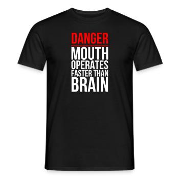 Danger mouth operates faster than brain - T-shirt homme - noir - Devant - AI Model Male 178 light (178cm)