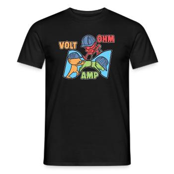 Electricity Explains Physics Electrician - Men's T-Shirt - black - Front - AI Model Male 178 light (178cm)