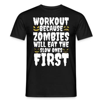 Funny Halloween Workout Spruch - Männer T-Shirt - Schwarz - Vorne - AI Model Male 178 light (178cm)