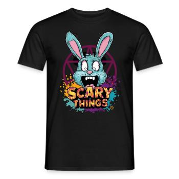 Bunny - Comicstyle, Pentagramm, Hase - Männer T-Shirt - Schwarz - Vorne - AI Model Male 178 light (178cm)