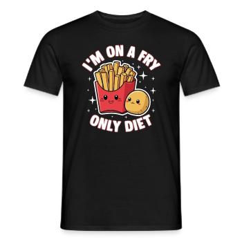 Pommes Tüte Fritten Bude Lustig Fry Only Diet - Männer T-Shirt - Schwarz - Vorne - AI Model Male 178 light (178cm)