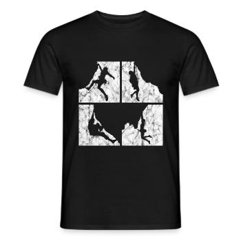 Retro mountaineering bouldering climbing mountain gift - Men's T-Shirt - black - Front - AI Model Male 178 light (178cm)
