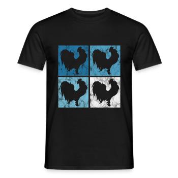 Hahn Retro Hühnerzüchter Hühner Henne Huhn Küken - Männer T-Shirt - Schwarz - Vorne - AI Model Male 178 light (178cm)