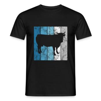Kühe Landwirt Rind Landwirtschaft Kuh Bauer Retro - Männer T-Shirt - Schwarz - Vorne - AI Model Male 178 light (178cm)