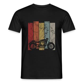 Moto Chopper Bobber retro motocyclistes biker - T-shirt homme - noir - Devant - AI Model Male 178 light (178cm)