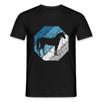 Pferd Reiter Reitsport Pony Reiten Pferde Retro - Männer T-Shirt - Schwarz - Vorne - AI Model Male 178 light (178cm)