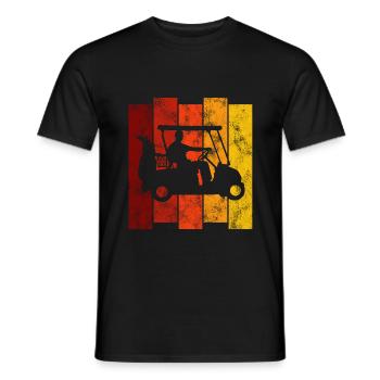 Golf ball golf club retro golf cart golfer golf - Men's T-Shirt - black - Front - AI Model Male 178 light (178cm)