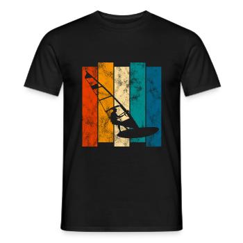 Windsurfen Windsurfer Retro Windsurfing Surfen - Männer T-Shirt - Schwarz - Vorne - AI Model Male 178 light (178cm)