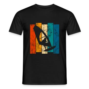 Windsurfing Retro Surfen Windsurfen Windsurfer - Männer T-Shirt - Schwarz - Vorne - AI Model Male 178 light (178cm)