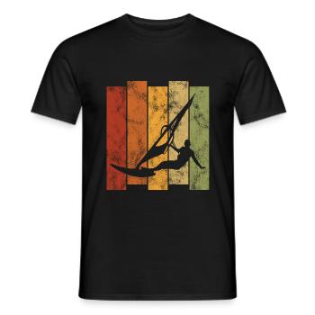 Windsurfing Windsurfing Windsurfer Surfing Retro - Men's T-Shirt - black - Front - AI Model Male 178 light (178cm)