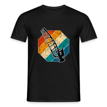 Windsurfing Retro Surfing Windsurfer Windsurfing - Men's T-Shirt - black - Front - AI Model Male 178 light (178cm)