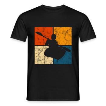 Rudern Retro Paddeln Boot Paddel Kajak Kayak Kanu - Männer T-Shirt - Schwarz - Vorne - AI Model Male 178 light (178cm)