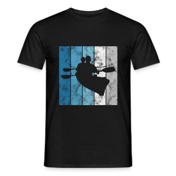 Paddeln Kayak Retro Kajak Rudern Boot Paddel Kanu - Männer T-Shirt - Schwarz - Vorne - AI Model Male 178 light (178cm)