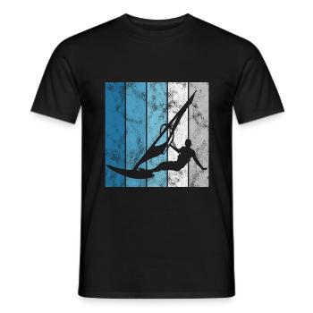 Windsurfer Windsurfing Retro Windsurfing Surfing - Men's T-Shirt - black - Front - AI Model Male 178 light (178cm)