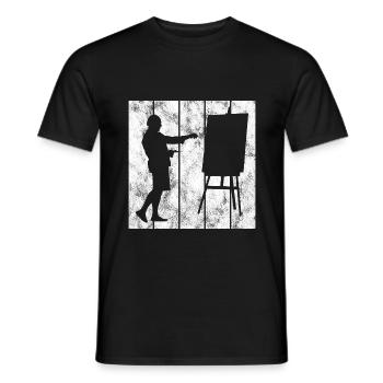 artiste rétro peinture artiste artiste peintre - T-shirt homme - noir - Devant - AI Model Male 178 light (178cm)