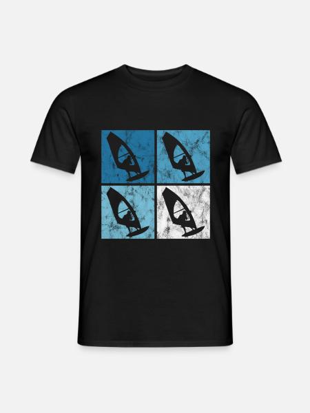 Surfen Retro Windsurfen Windsurfing Windsurfer - Männer T-Shirt - Schwarz