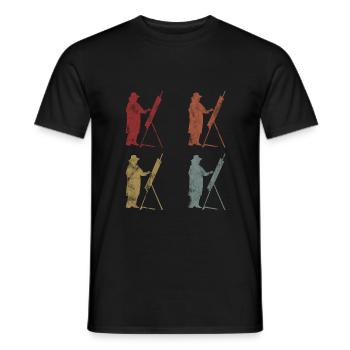 Peinture artiste artiste peintre art rétro - T-shirt homme - noir - Devant - AI Model Male 178 light (178cm)