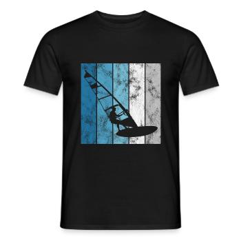 Windsurfing Windsurfen Windsurfer Retro Surfen - Männer T-Shirt - Schwarz - Vorne - AI Model Male 178 light (178cm)