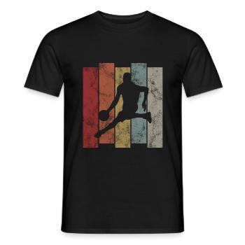Basketteur basket rétro - T-shirt homme - noir - Devant - AI Model Male 178 light (178cm)