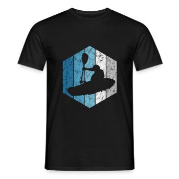 Paddeln Kanu Rudern Kayak Retro Paddel Kajak Boot - Männer T-Shirt - Schwarz - Vorne - AI Model Male 178 light (178cm)