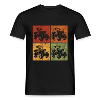 Tractor Tractor Farmer Tractors Retro Farm - Men's T-Shirt - black - Front - AI Model Male 178 light (178cm)