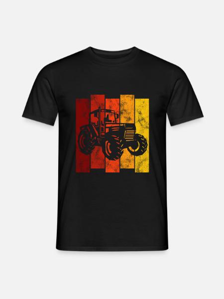 Bauernhof Traktor Retro Bauer Trecker Traktoren - Männer T-Shirt - Schwarz