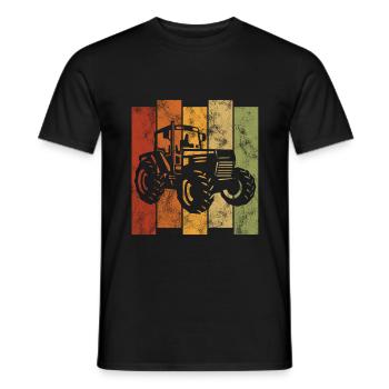 Farmer Farm Retro Tractor Tractors Tractors - Men's T-Shirt - black - Front - AI Model Male 178 light (178cm)